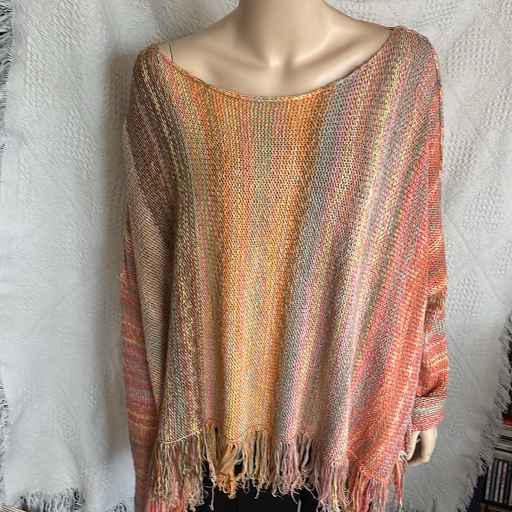 Free People Radiate Poncho Style Sweater